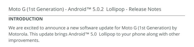 Fotografía - Primero Gen Moto G Gets Actualización Android Lollipop OTA