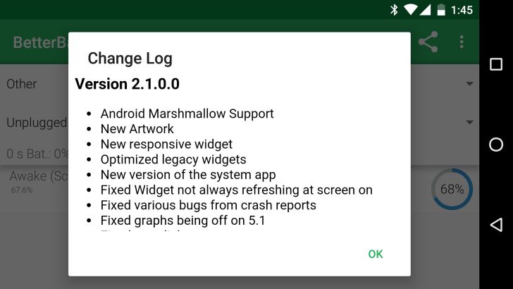 Fotografía - BetterBatteryStats v2.1 Viene con Android Marshmallow Soporte y varios otros ajustes