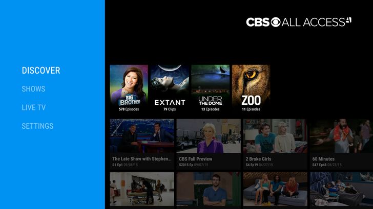 Fotografía - CBS libera un Android TV App para Suscriptores 