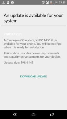 Fotografía - OS cianógeno 12 CV su despliegue On The OnePlus uno con número de compilación YNG1TAS17L