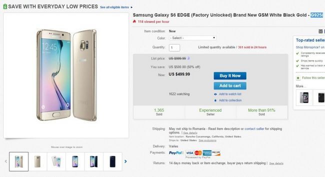Fotografía - Deal: conseguir un nuevo Galaxy S6 Edge por $ 499 en eBay