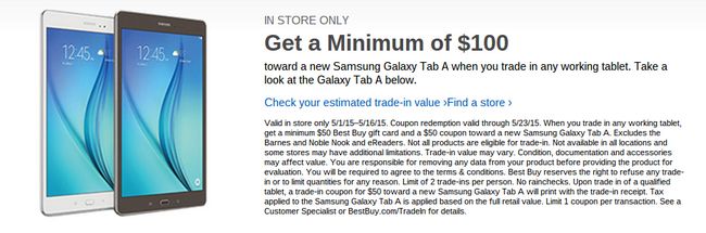Fotografía - Deal: Compra el Samsung Galaxy Tab A en Best Buy, ahorrar $ 100 o más