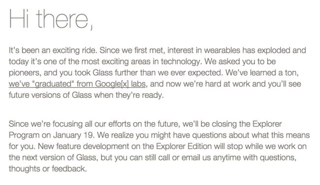Fotografía - Programa Glass Explorer End 19 de enero como 'Graduados' Glass Google [x]