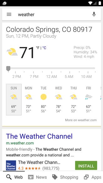 Fotografía - Google Mobile Search Añade diez días Clima