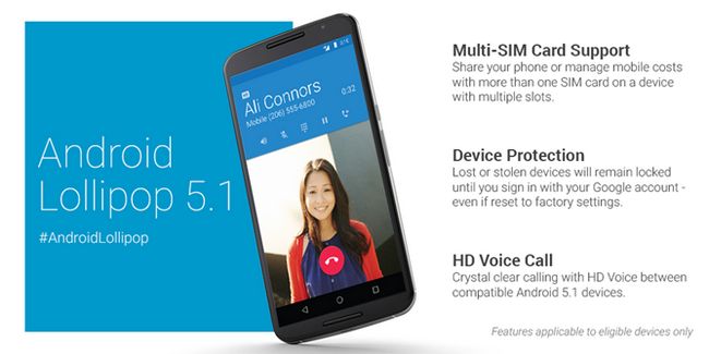 Fotografía - Google anuncia oficialmente Android 5.1, Rollout comienza hoy - Soporte Dual SIM, HD Voice, y la protección de dispositivos