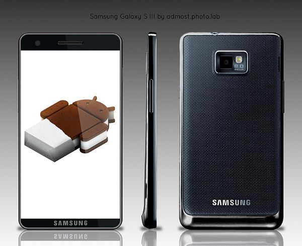 Fotografía - Samsung Galaxy S III Concepto Diseño Muestra la pantalla de 4,5 pulgadas, Android 2.3 / 4.0 Ice Cream Sandwich