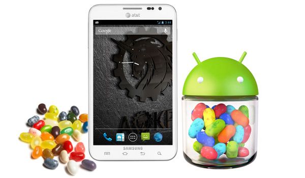 Galaxy Note 2 androide haba de jalea
