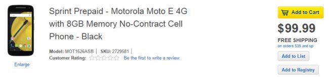 Fotografía - La segunda generación de Moto E aparece en Best Buy Sitio