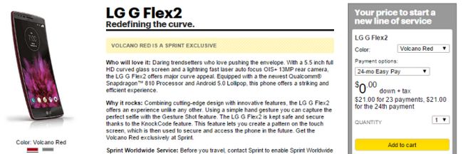 Fotografía - El LG G Flex 2 ya está disponible en Sprint por $ 199.99 con contrato o $ 21 por mes