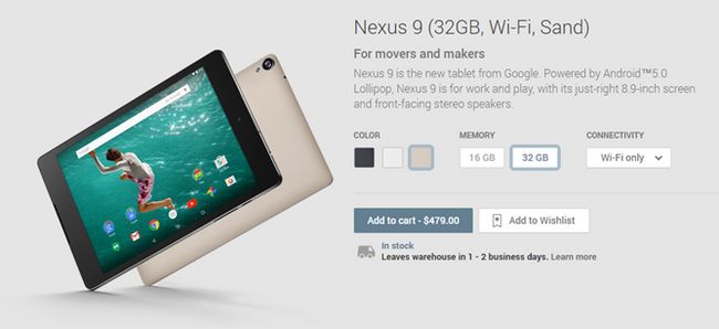 Fotografía - El Nexus 9 por fin está disponible en 'Arena' Color En Los Estados Unidos Play Store, 32GB sólo por el momento