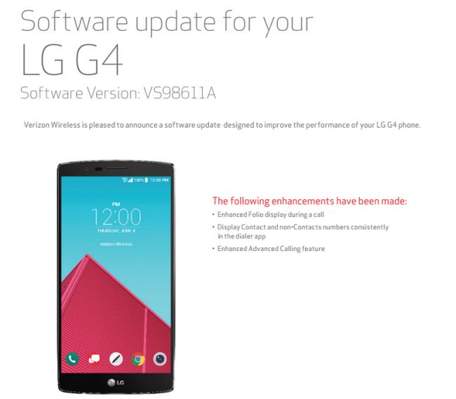 Fotografía - De Verizon LG G4 Obtiene una actualización menor con ajustes Para Llamada avanzada y más