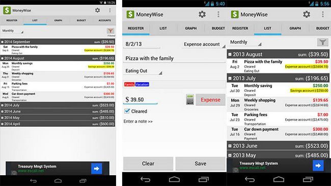 Moneywise mejores aplicaciones Android presupuesto para la administración del dinero