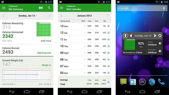 contador de calorías por FatSecret mejores aplicaciones Android de dieta y nutrición aplicaciones Android