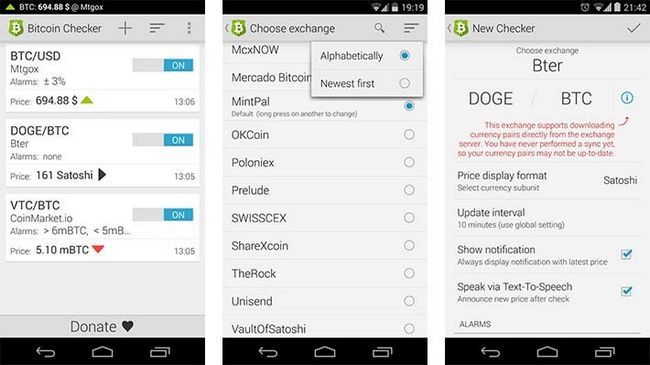 Mobil - Android - Válassz pénztárcát – Bitcoin