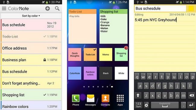 ColorNote mejor toma de notas aplicaciones para Android
