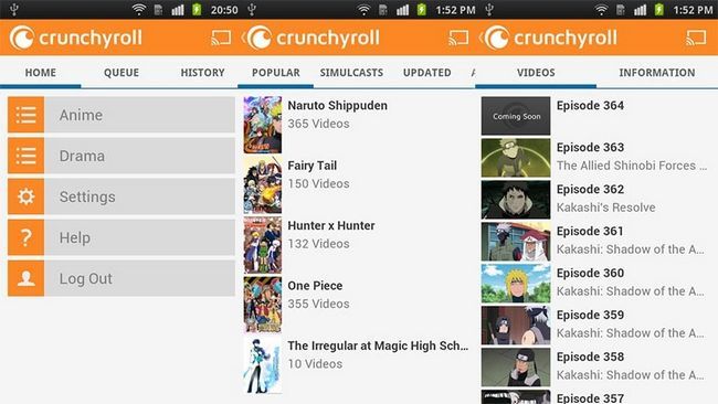Crunchyroll mejores aplicaciones de streaming de vídeo para Android