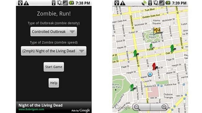 zombie ejecutar mejores aplicaciones AR y juegos para Android (realidad aumentada)