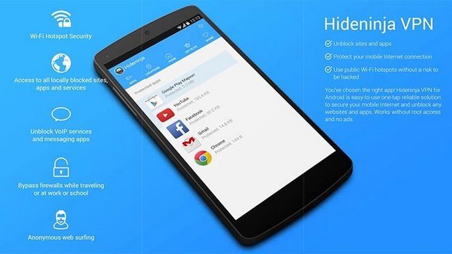 hideninja mejores aplicaciones VPN para Android