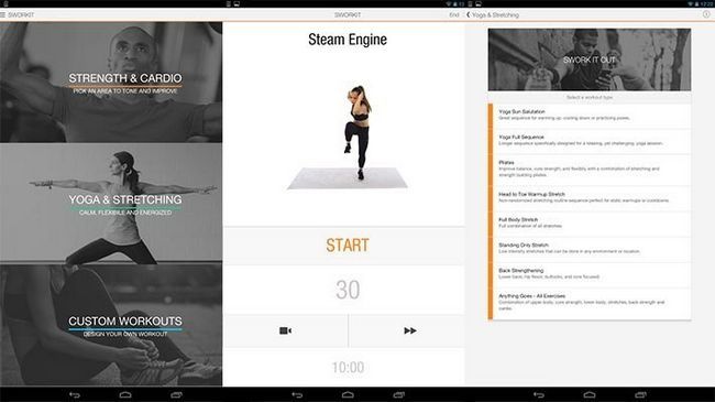Sworkit mejor Android aplicaciones de fitness y aplicaciones de entrenamiento