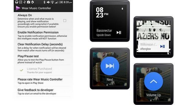 usar música controlador android aplicaciones de desgaste