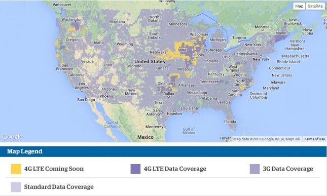 EEUU LTE mapa de cobertura