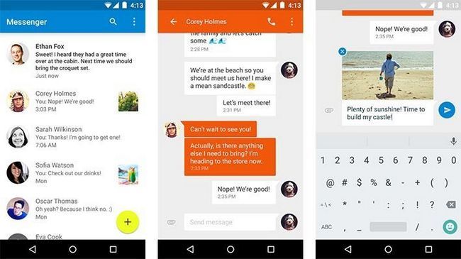 Google mensajero mejores aplicaciones de diseño de material para Android