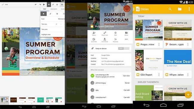 diapositivas google screenshot aplicaciones de Android