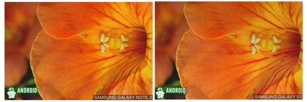 Galaxy Note 2 vs pantalla galaxia s3 3