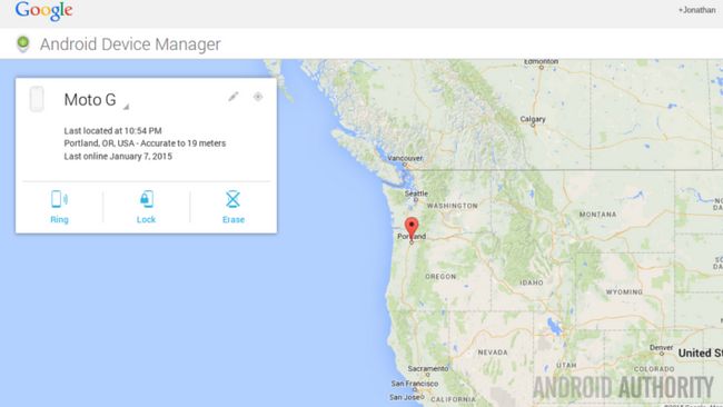 Android Administrador de dispositivos Mapa de localización grande