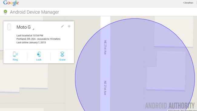 Dispositivo Android Administrador Mapa de localización
