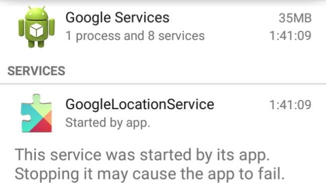 Ajustes Android App RAM Utilice los servicios de Google