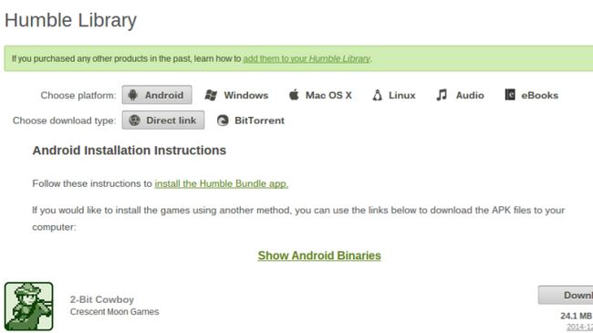 Humble Bundle Android apps biblioteca apk