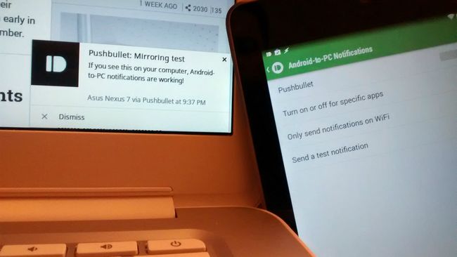 Prueba Pushbullet Nexus 7 Notificación Chromebook