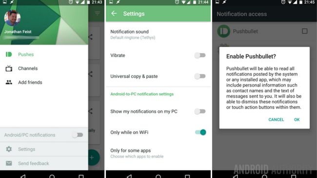 Pushbullet Ajustes Android