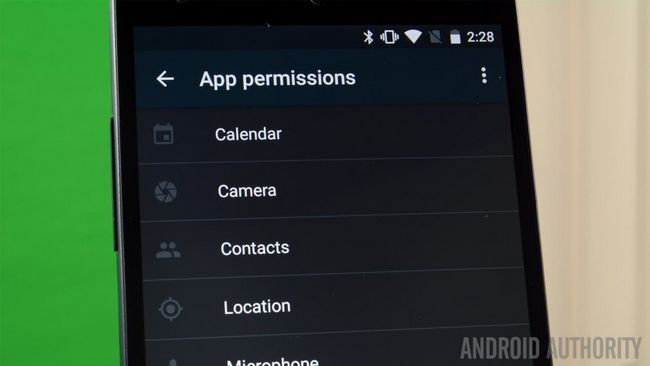 Android App M Permisos de marca de agua