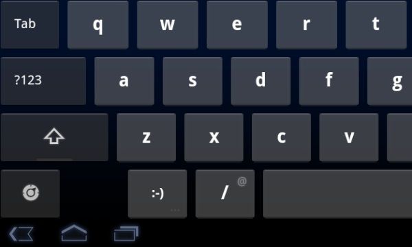 teclado de la tableta