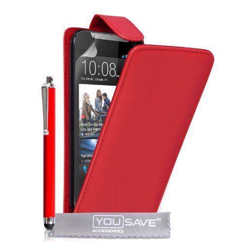 Yousave Accesorios HTC Desire caso del tirón del cuero de 310