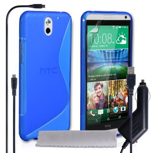 Caseflex azul de silicona S-Line HTC Desire Funda 610