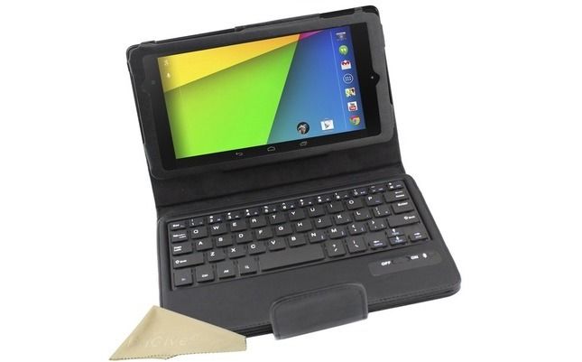 Nexus 7 2013 accesorios engive caso de cuero con el teclado