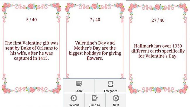 día de San Valentín de los datos interesantes aplicaciones android