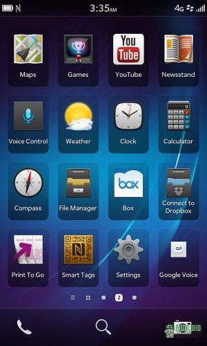 z10 blackberry apps aa pantalla