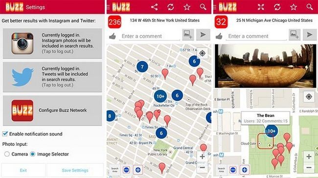 Social Buzz Networking Mapa pantalla