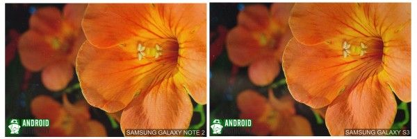 Galaxy Note 2 vs pantalla galaxia s3 2