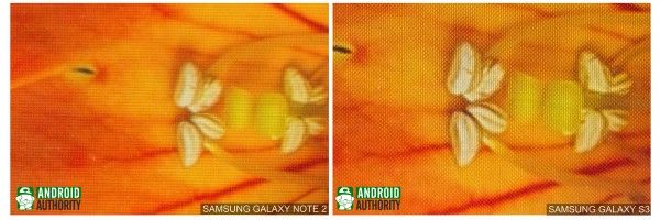 Galaxy Note 2 vs pantalla galaxia s3 4