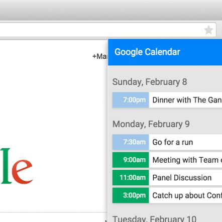 Fotografía - Google Calendar extensión de Chrome Obtiene material En la Versión 2.0