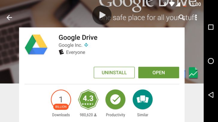 Fotografía - Google Drive ahora podemos decir que ha sido descargado desde el Play Store Más de 1 mil millones de veces