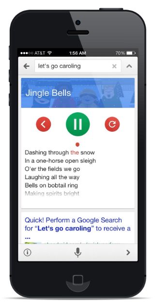 Google ahora Permite's Go Caroling on iPhone