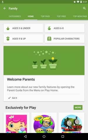 Google Play sección de Familia 6