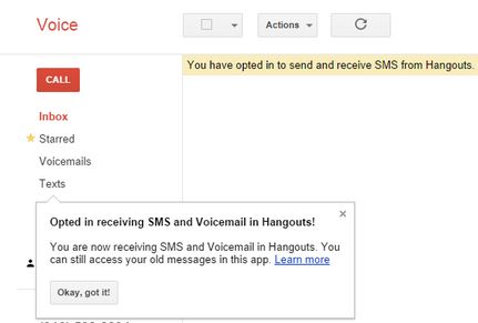 Google Voice Hangouts Web Merge