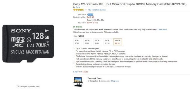 Fotografía - Grandes ofertas Amazon: tarjeta microSD Sony 128 GB por sólo $ 43 y más